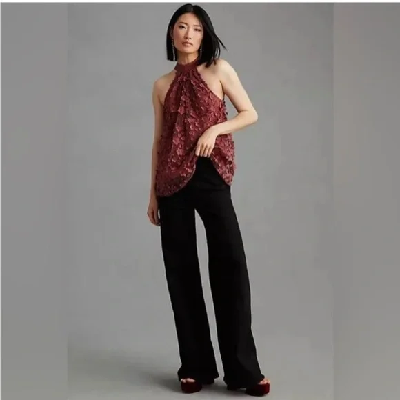 Eva Franco 3-D flower halter top - Picture 2 of 7